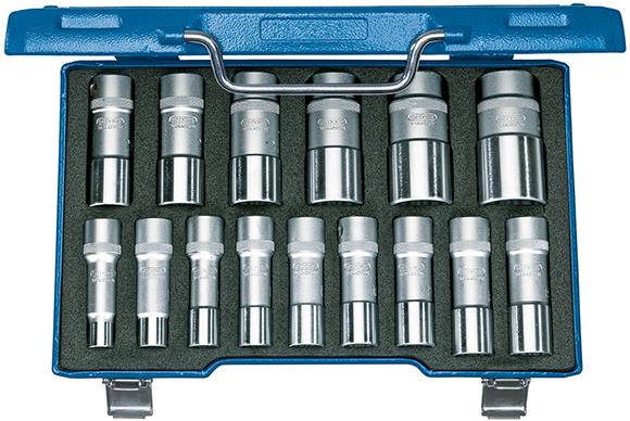 Steckschlüsseleinsatz- Satz 12-kant 1/2" 10-32mm15-teilig Gedore