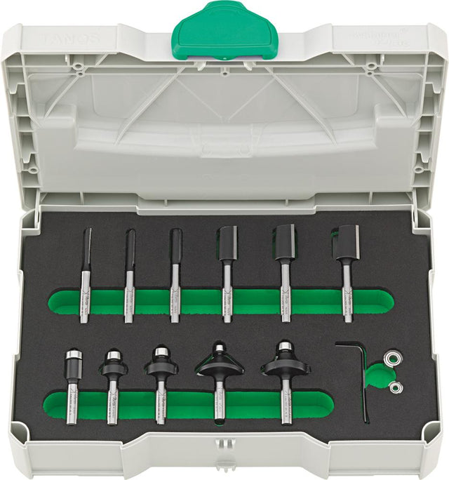 HW Profi-Schaftfräsersatz11-teilig im Systainer FORTIS, Fräsersatz, Profi-Schaftfräsersatz - 12180