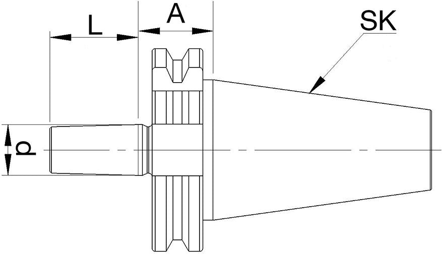 Bohrfutteraufnahme Din69871A Sk40 B16 Fortis 3 - 5709