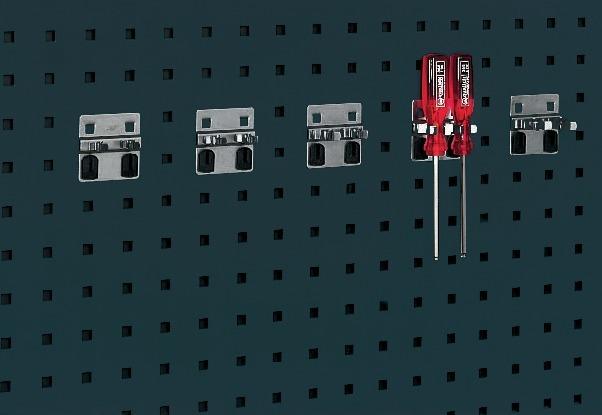 Doppelte Werkzeugklemme B60xT60xD2x6 mm für Lochplatten (5 Stück)