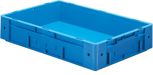 Transport-Stapelkasten B600xT400xH120 mm blau Auflast 700kg ohne Griffloch