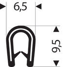 Kantenschutz flexibel weißgrau, Klemmbereich 1,0-2,0mm, 6,5x 9,5mm 10m