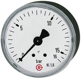 Manometer rückseitig zentrisch 63mm 0-10bar G1/4" RIEGLER