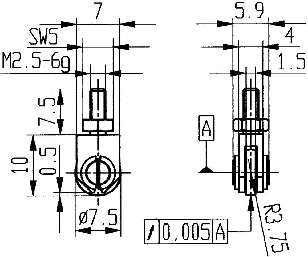 Messeinsatz Stahl Typ 22/ 7,5mm