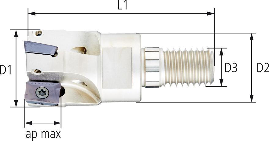 Eckfräser 90G D20Mm, Z3, Ik, M10 Für Ap.1003 2 - 9301