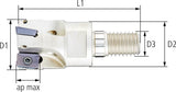 Eckfräser 90G D16Mm, Z2, Ik, M8 Für Ap.1003 2 - 9296