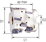 Walzenstirnfräser 90G D63Mm, Z4, Ik Für Ap. 1604 2 - 9394