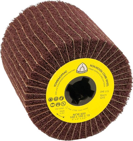 Produktbild von Klingspor Schleifmoprad mit Vlies NCW600 K180 100x100x19mm 258908 4014855089581