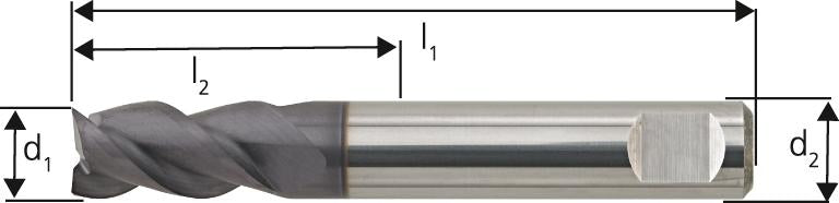 Bohrnutenfräser WN L VHM 1,00mm TiALN