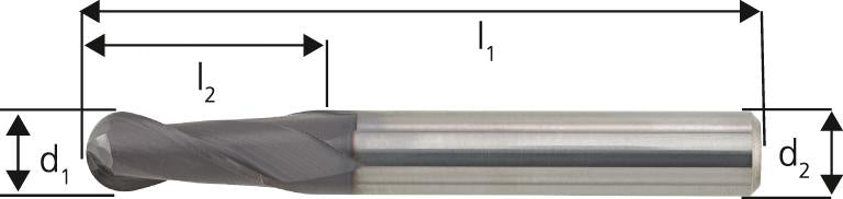 Radiusfräser WN VHM TiAlN 14,0mm HA Z2 K