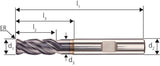 VHM HPC STEEL Fräser D6527L 16,00/2,5 Z4 Carapace+