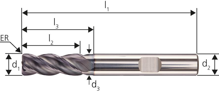 VHM HPC INOX Fräser D6527L 8,00/1,0 HB Carapace+