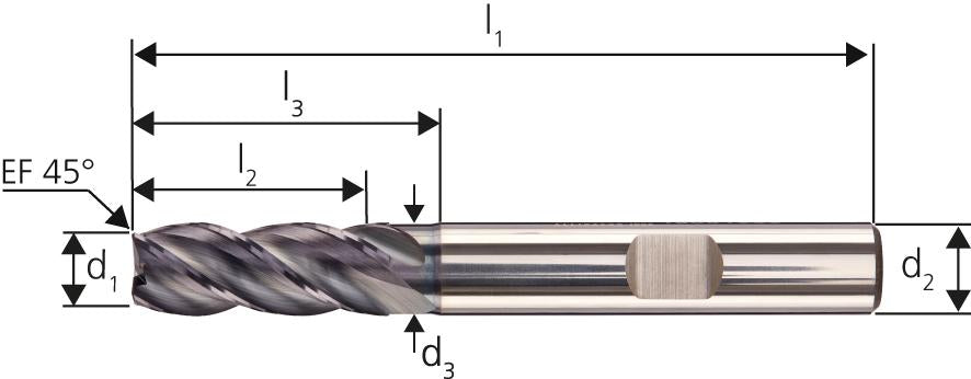 VHM HPC INOX Fräser D6527L 18,00VA Z4HB Carapace+