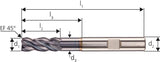 VHM HPC STEEL Fräser D6527M 12,00 Z4 HB Carapace+