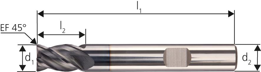 VHM HPC STEEL Fräser D6527K 12,00 Z4 Carapace