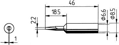 Lötspitze ERSADUR Nr. 8322,2 mm meißel Ersa