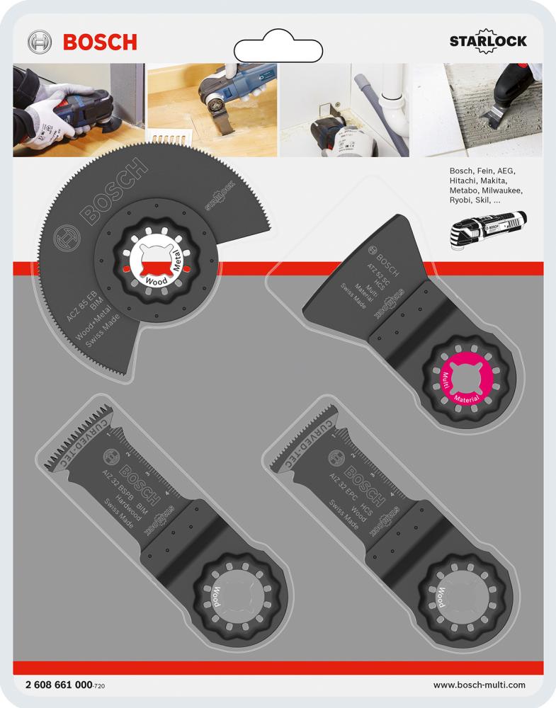 Produktbild von BOSCH Multi-Cutter-Set Boden/Einbau 4-teilig Starlock 2608661696 3165140555227