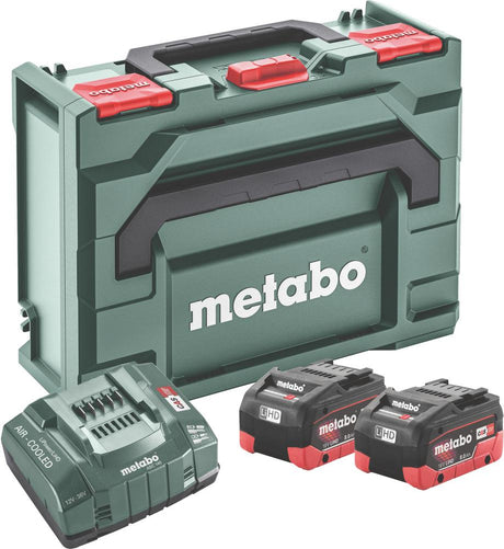 Akku Basis Set 18,0 V LiHD Metabo 2x18,0V 8,0 Ah Ladegerät ASC Ultra metaBOX