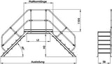 Überstieg 60° 3 Stufen B 600 mm lichte Höhe 680 mm Ausladung 1850 mm