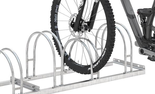 Fahrrad-Bogenparker zweiseitig, verzinkt L 2100 mm, 12 Plätze