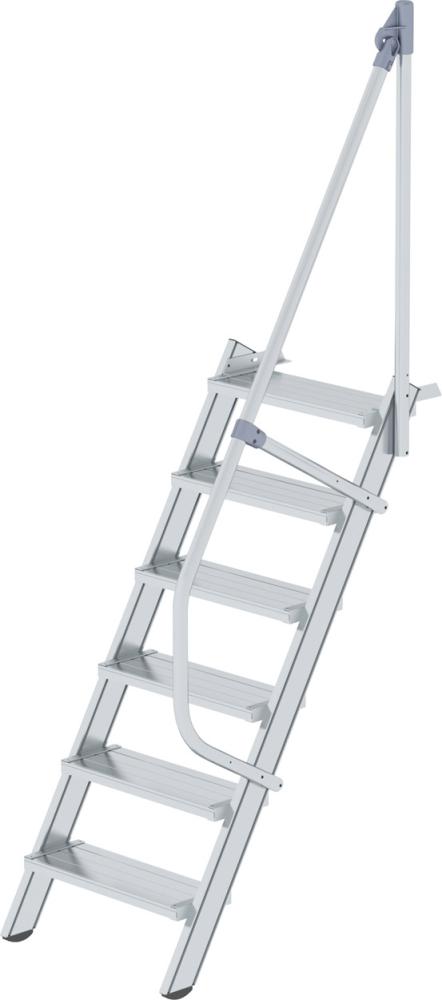 Alu-Treppe 60 Grad 6 Stufen B 600 mm lichte Höhe 1450 mm Ausladung 1096 mm