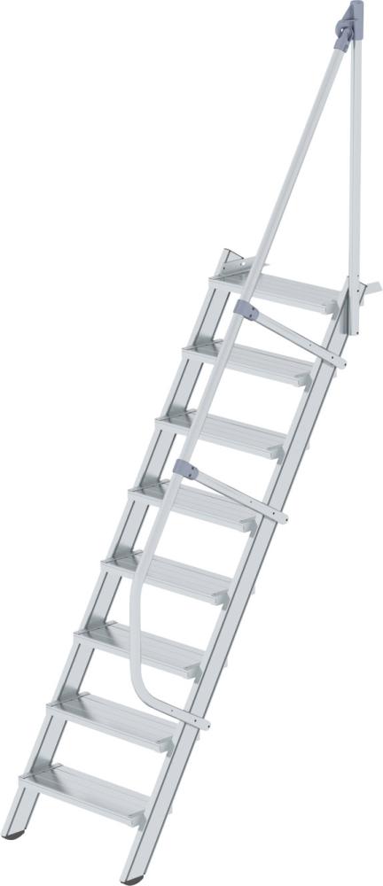 Alu-Treppe 60 Grad 8 Stufen B 600 mm lichte Höhe 1940 mm Ausladung 1361 mm