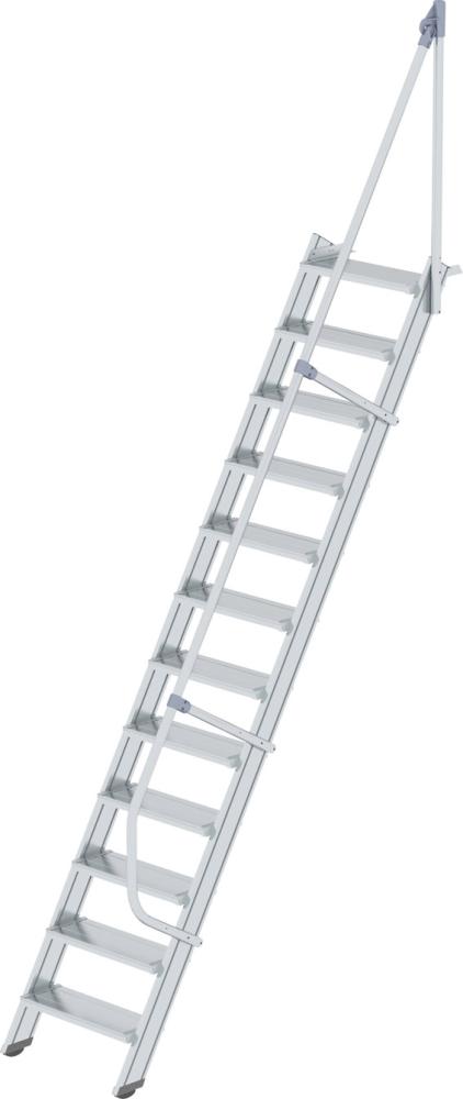 Produktbild von Günzburger Alu-Treppe 60° 12 Stufen B 600 mm lichte Höhe 2900 mm Ausladung 1891 mm 600212 4031405002128