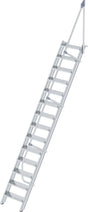 Alu-Treppe 60 Grad 14 Stufen B 600 mm lichte Höhe 3400 mm Ausladung 2161 mm