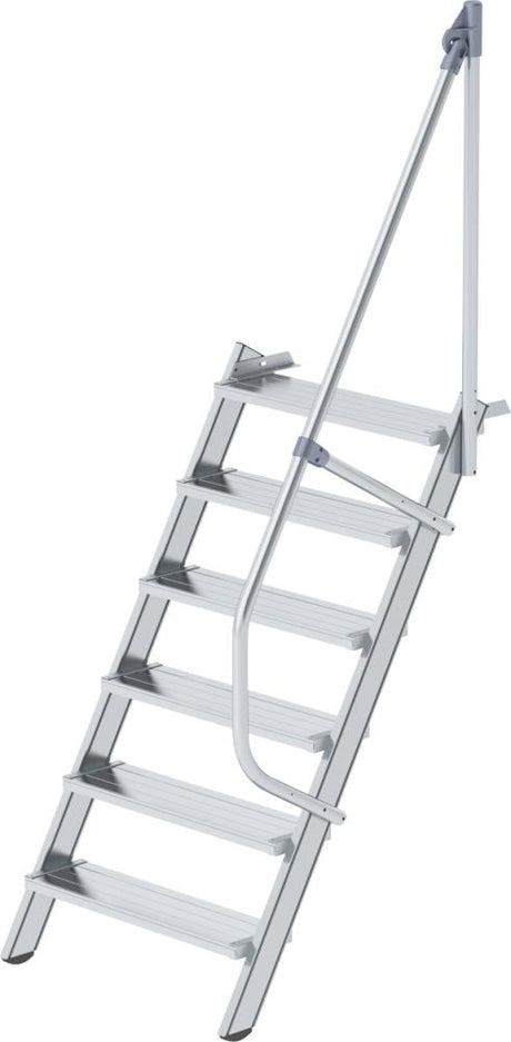 Alu-Treppe 60 Grad 6 Stufen B 800 mm lichte Höhe 1450 mm Ausladung 1096 mm