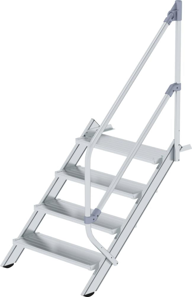 Alu-Treppe 45 Grad 4 Stufen B 800 mm lichte Höhe 830 mm Ausladung 1058 mm