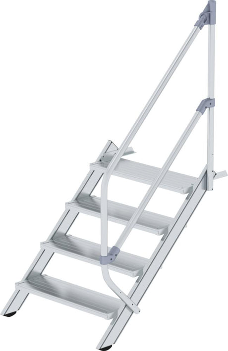 Alu-Treppe 45 Grad 4 Stufen B 800 mm lichte Höhe 830 mm Ausladung 1058 mm