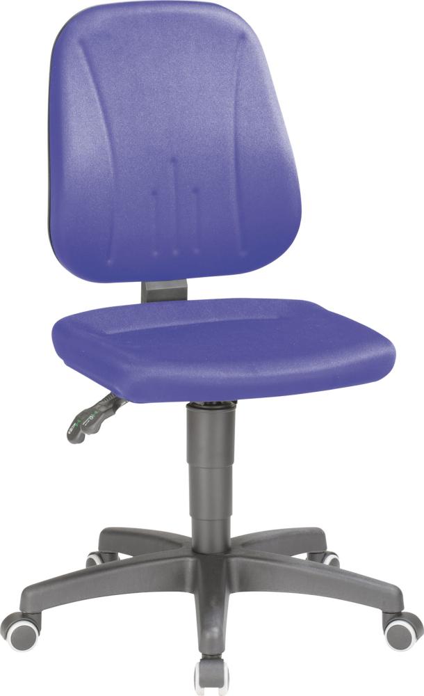 Bimos Arbeitsstuhl 9653-CI02 Unitec 2 Sitzhöhe 440-620 mm mit Rollen, Stoff blau