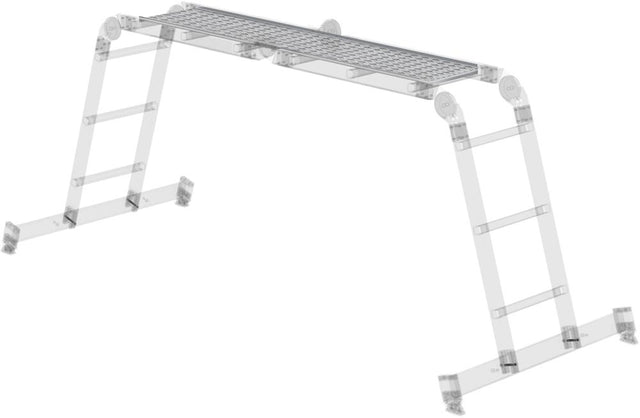 Alu-Riffelblechbelag mittig klappbar für Vielzweckleiter 2x2 + 2x3 + 4x3