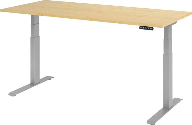 Schreibtisch höhenvers. 1800x800x640-1290 mm Gestell silber, Platte Ahorn