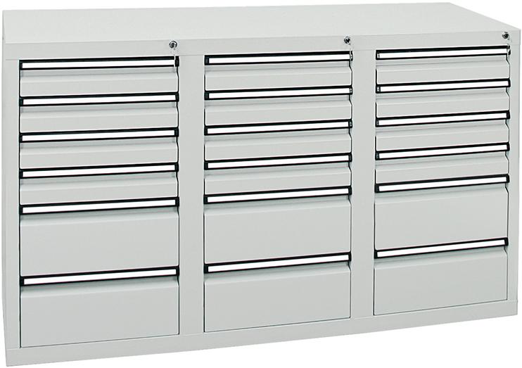 Schubladenschrank 18 SLR 900x1500x500 mm grau