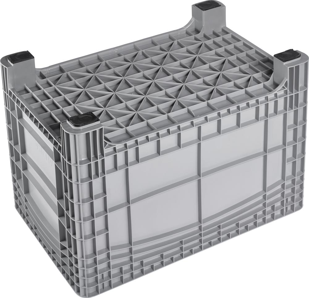 Großbehälter PE stationär B1010xT640xH550 mm grau Vol. 220 l Boden/Wände geschlossen