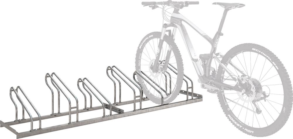 Fahrradparker Hoch/Tief einseitig, verzinkt L 2100 mm, 6 Plätze