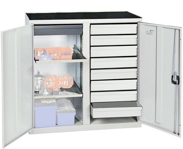 Werkzeugschrank S2000 RAL 7035/7035 9 Schubladen 2 Fachböden