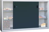 Schiebetürenschrank B2000xT600xH1200 mm 4 Böden verz. Mittelwand RAL 7035/7016