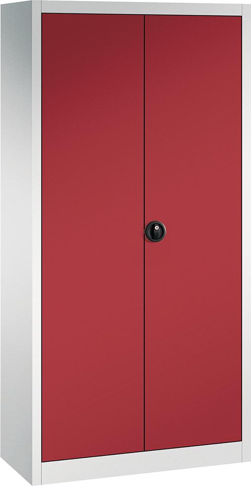 Produktbild von FORUM Flügeltürenschrank 4 Böden 70kg Traglast H1950xB930xT400mm RAL 7035/3003 4260612134 4317784969741