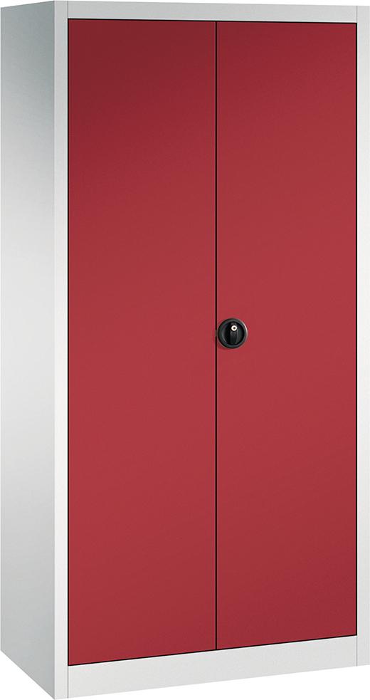 Produktbild von FORUM Flügeltürenschrank 4 Böden 70kg Traglast H1950xB930xT500mm RAL 7035/3003 4260612146 4317784969789