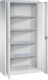 Flügeltürenschrank 4 Böden, 110kg Traglast H1950xB930xT400mm RAL 7035/7035