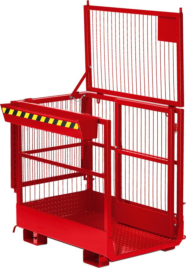 Arbeitskorb Typ RAK-Duo 1200x800x1950 mm Traglast 300 kg RAL 3000 feuerrot