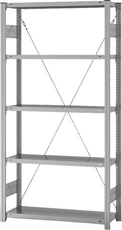 Grundregal Edelstahl 5 Böd. 2000x300x1000 mm