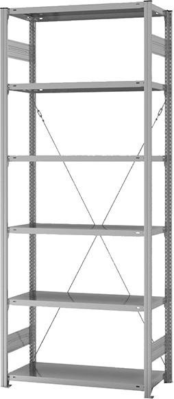 Grundregal Edelstahl 6 Böd. 2500x400x1000 mm