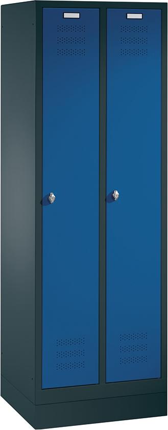 Produktbild von FORUM Garderobenschrank 1800x610x500 2 Abteile mit Sockel RAL 7016/5010 4260613424 4317784970631