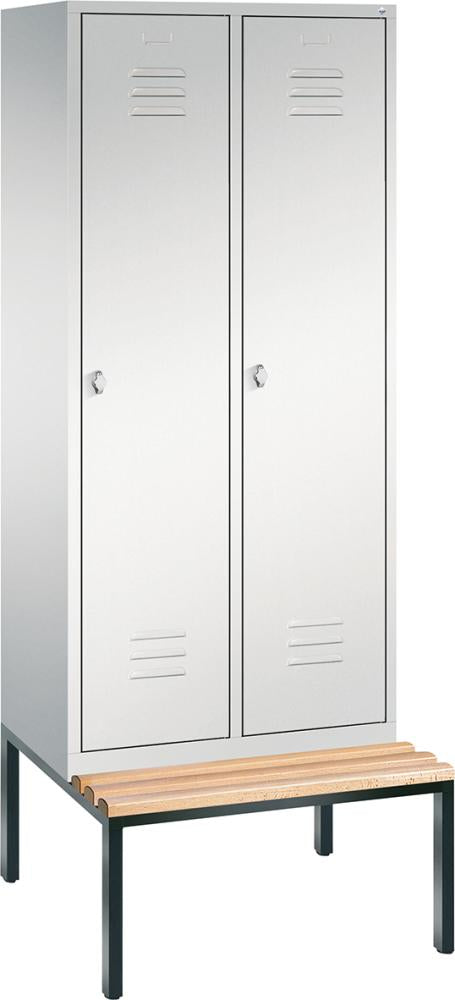 Produktbild von C+P Garderobenschrank Classic B810xT500xH2090 mm RAL 7035 2 Abteile mit untergebauter 8050-22 4332163330745