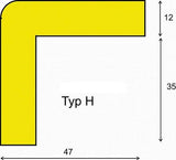 Eckschutzprofil Typ H, L 5000 mm gelb/schwarz selbstklebend