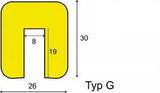 Kantenschutz Typ G, L 5000 mm gelb/schwarz selbstklebend