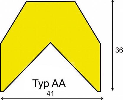 Eckschutzprofil Typ AA, L 5000 mm gelb/schwarz selbstklebend